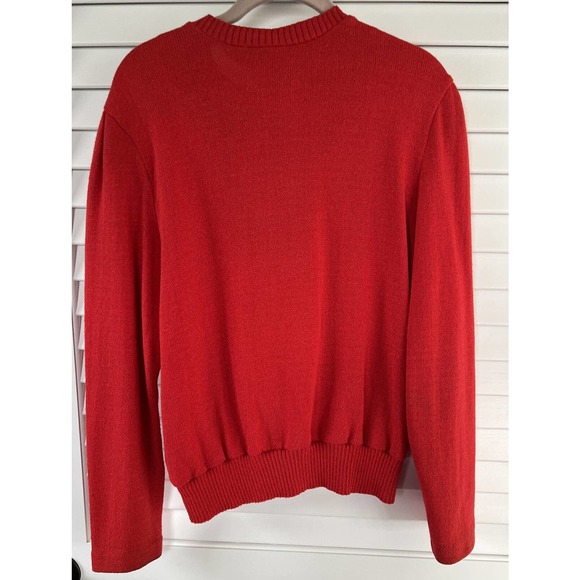 VTG Anthony Sicari Women's Sweater Long Sleeve Button Up Red/Black Sz 12 - Picture 9 of 10